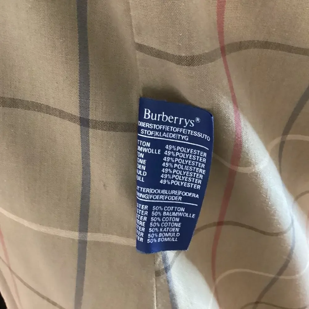 Vtg 60s Classic Burberry Beige Trench Coat Long Belted Nova-check Womens 10 - Picture 14 of 16